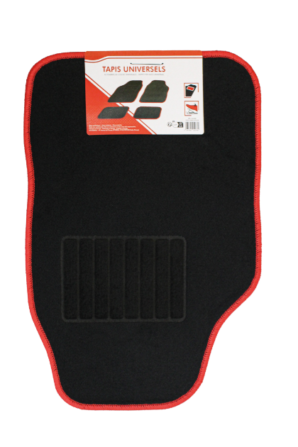 4 TAPIS VOITURE NOIR/ROUGE